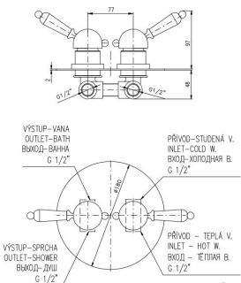 Смеситель для душа Rav Slezak Labe L586KSM бронза